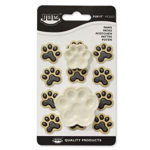JEM Pop It Mould Paws Set/2 1102EP019. De JEM Pop It® paw uitstekers zijn handige 2D uitstekers voor het maken van hondenpoten.