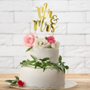 PartyDeco Cake Topper Mr & Mrs Goud