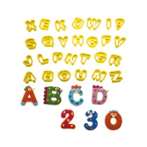 Decora uitstekerset Alphabet & Numbers 36 stuks